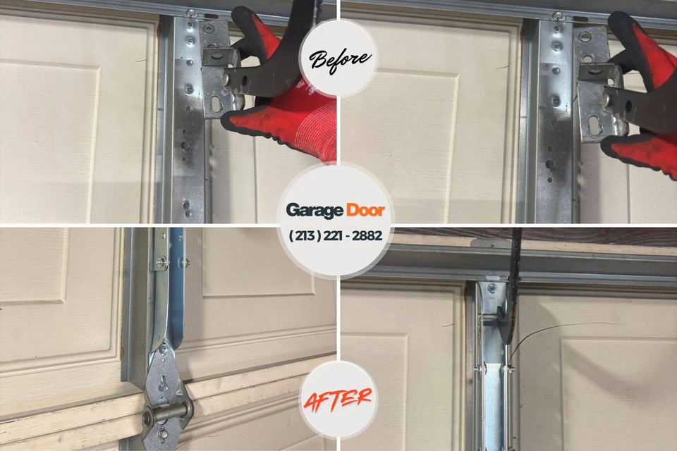 Before and after: garage door repair Gonzales, CA